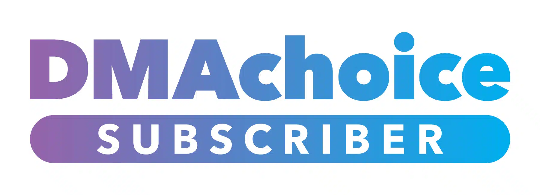 DMAchoice subscriber logo with purple-blue gradient